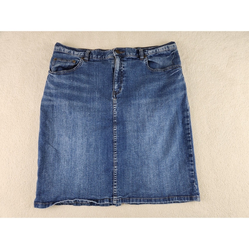 LRL Lauren Jeans Co Ralph Lauren Denim Mini Skirt Womens Size 14 Blue Straight